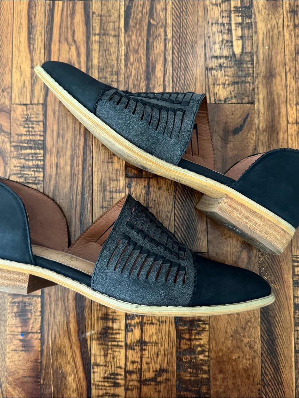 Mi.iM Freesia D’Orsay Woven Leather Genuine Leather Shoes in Black